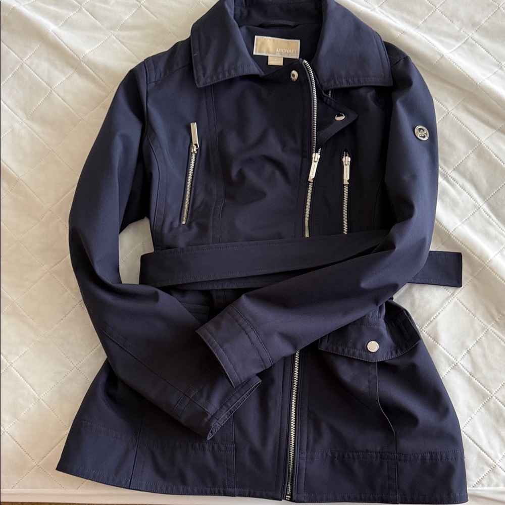 Michael Kors Women's Belted Navy Jacket
